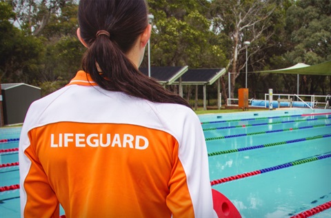 Lifeguard at pool
