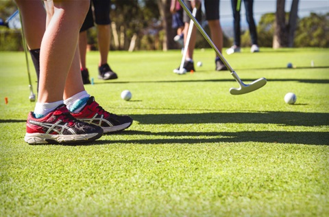 People playing golf