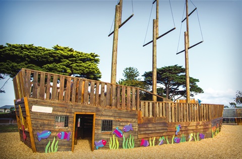 'Pirate' ship at Mornington Park playground
