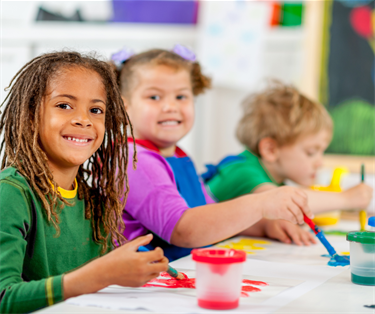Kids at art class
